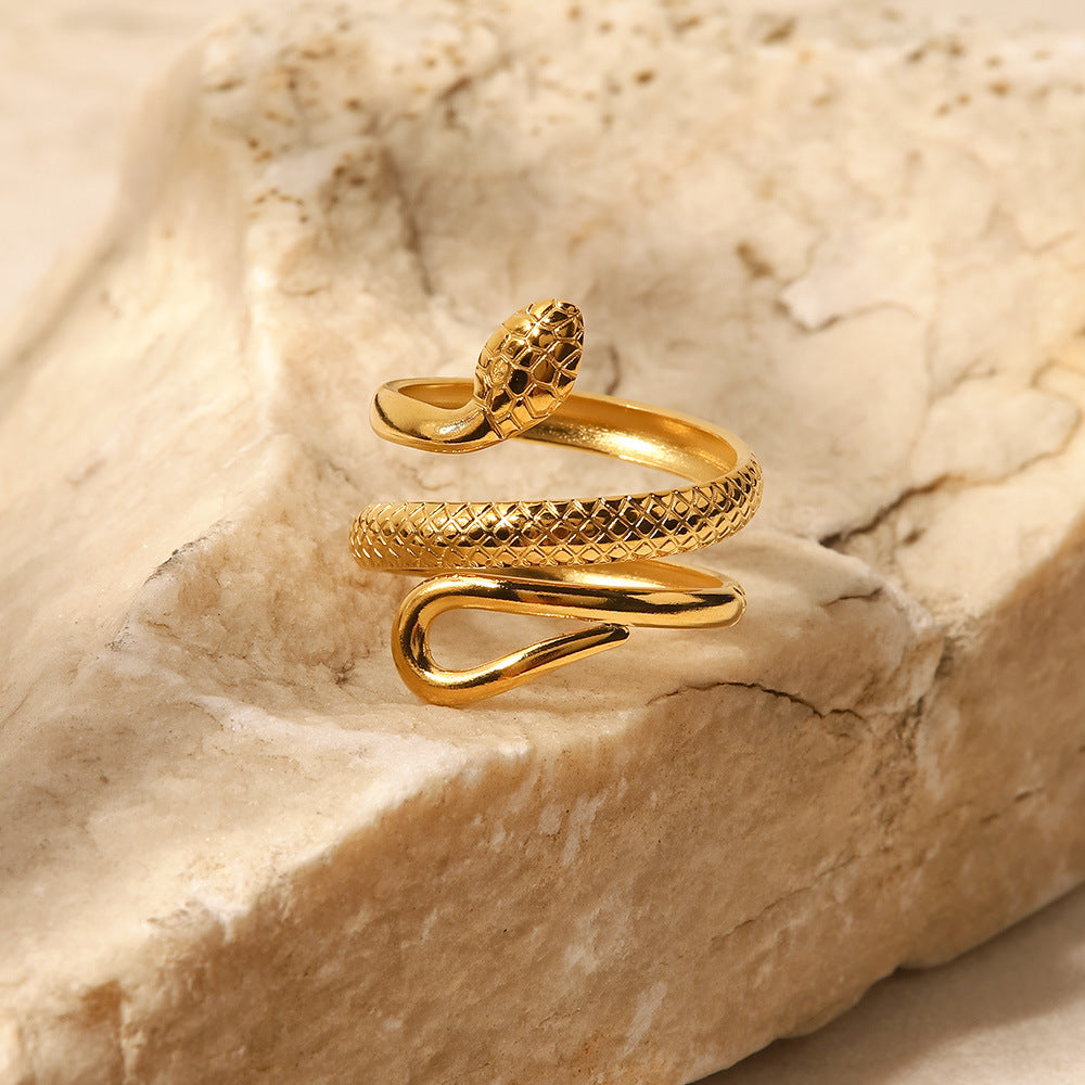 Bague serpent rétro, style élégant