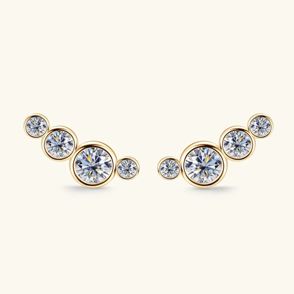 Puces d'oreilles moissanite, argent 925