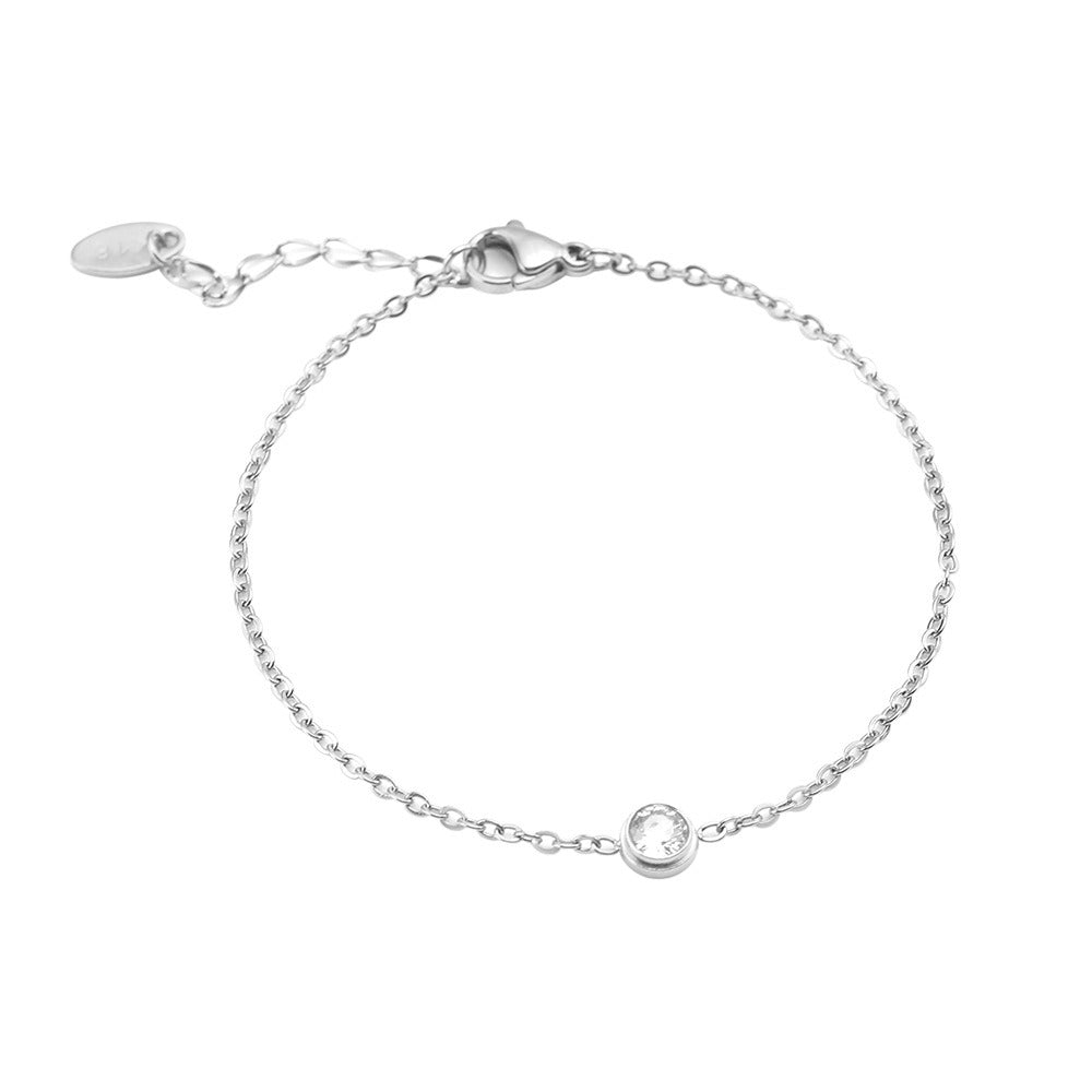 Bracelet zircon, acier inoxydable