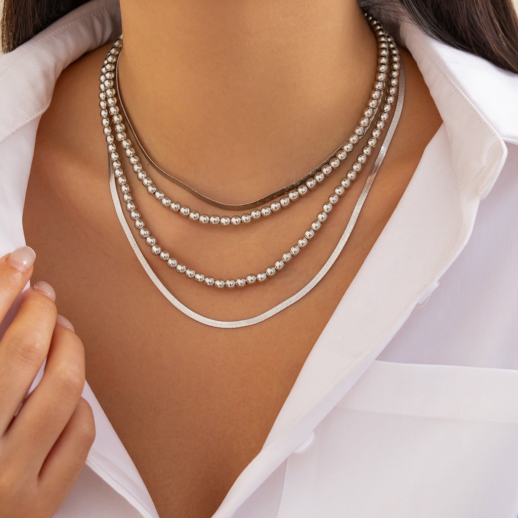 Collier chaîne serpent perlée, style hip-hop