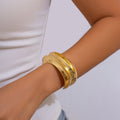 Bracelet large texturé irrégulier, métal