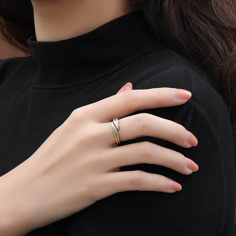 Bague vagues irrégulières, argent 925