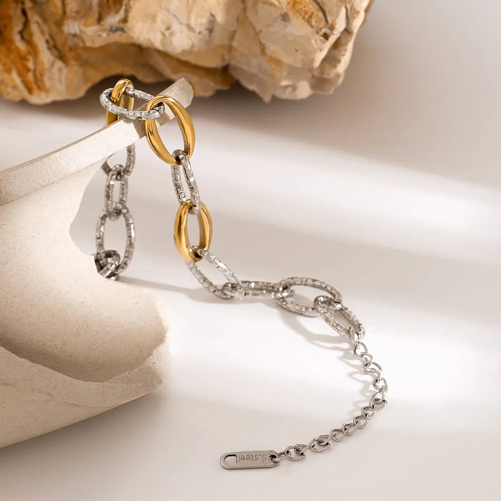 Bracelet plaqué or 18 carats, acier inoxydable