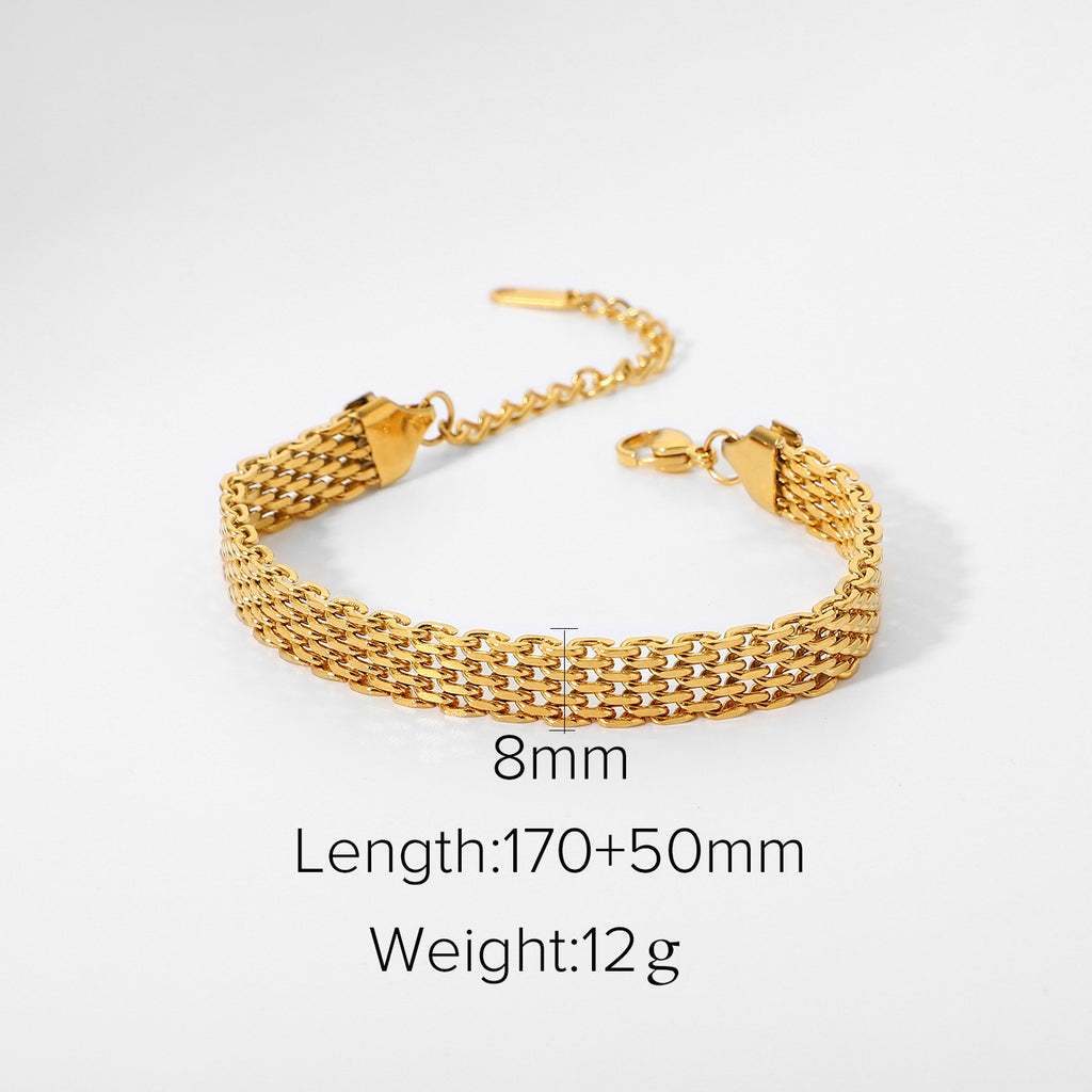 Bracelet tressé, acier titane