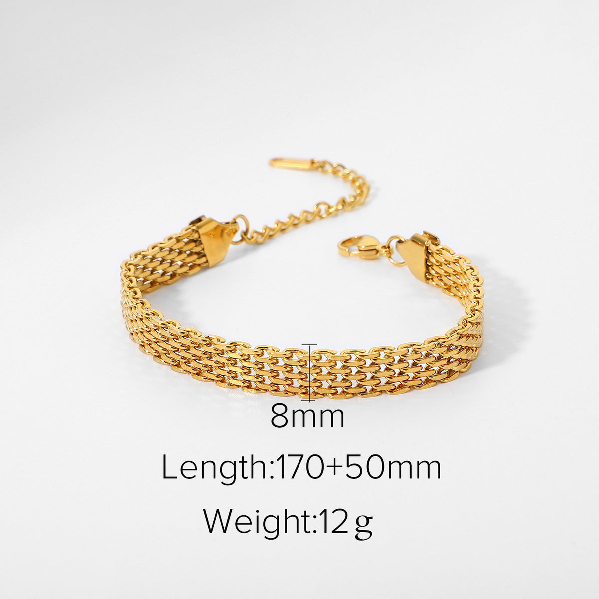 Bracelet tressé, acier titane