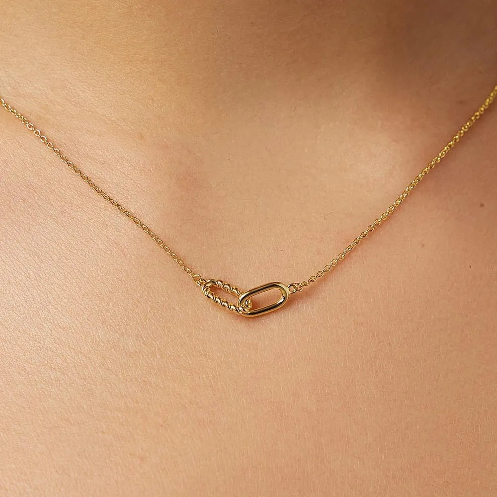 Collier chaîne entrelacée, acier titane