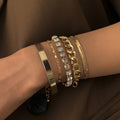 Bracelet géométrique multi-éléments, cristaux