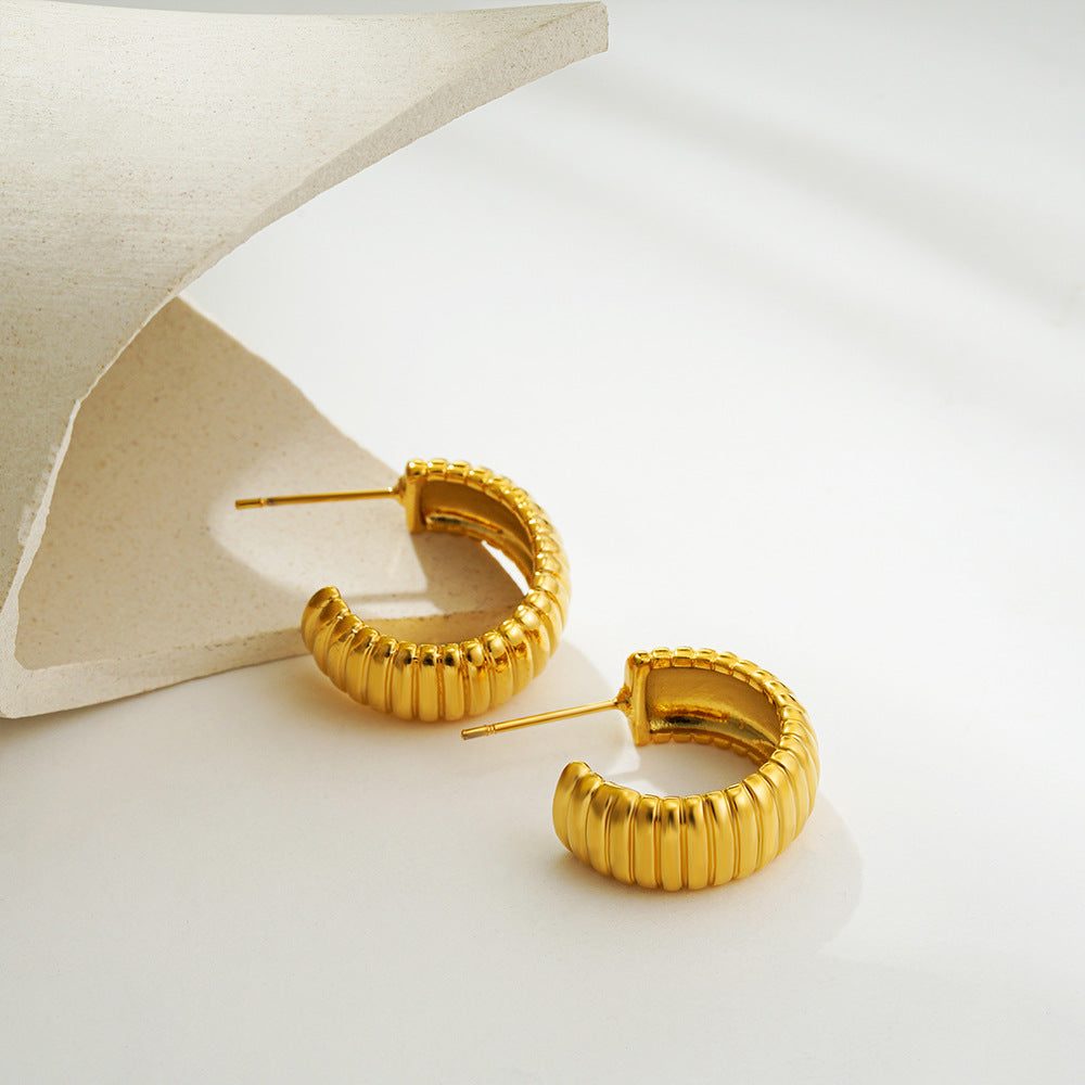 Boucles d'oreilles pendantes géométriques plaquées or, waterproof