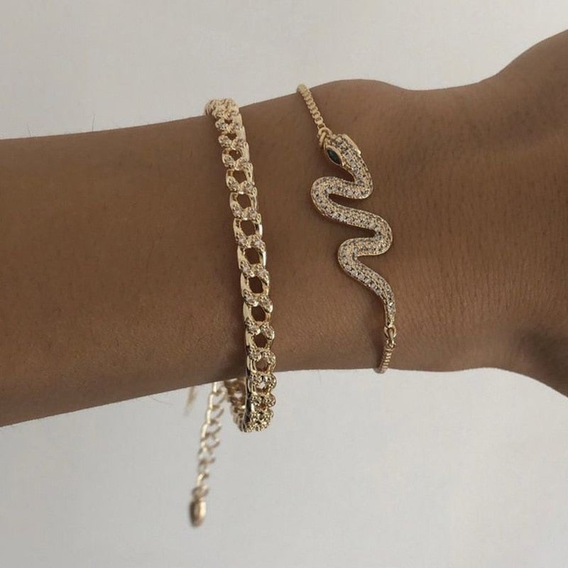 Bracelet serpent cristal