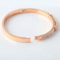 Bracelet ouvert zircon, or rose, style coréen