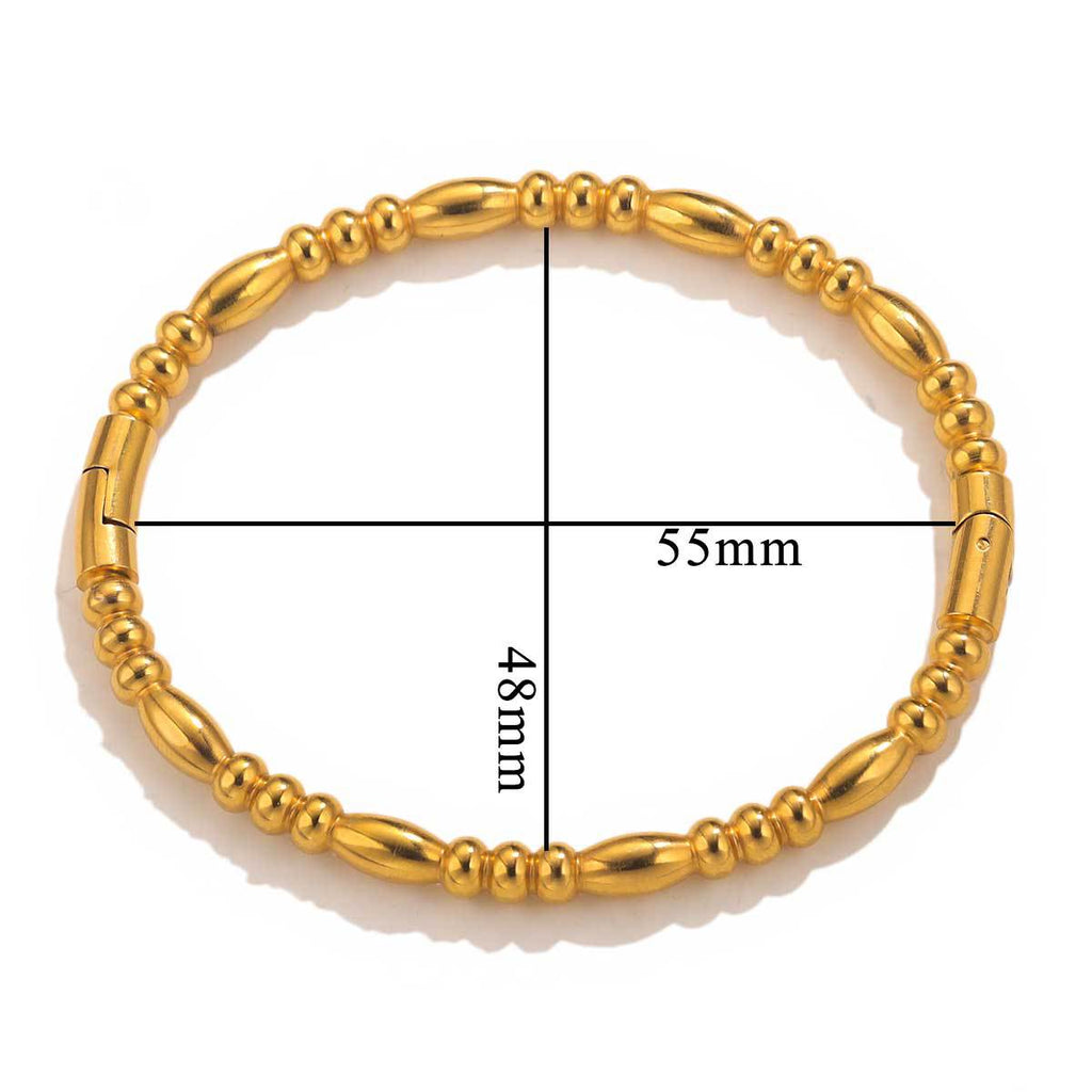 Bracelet bambou, acier titane