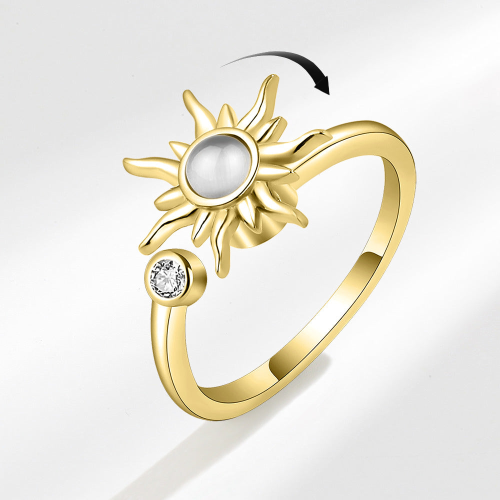 Bague tournesol rotative anti-stress