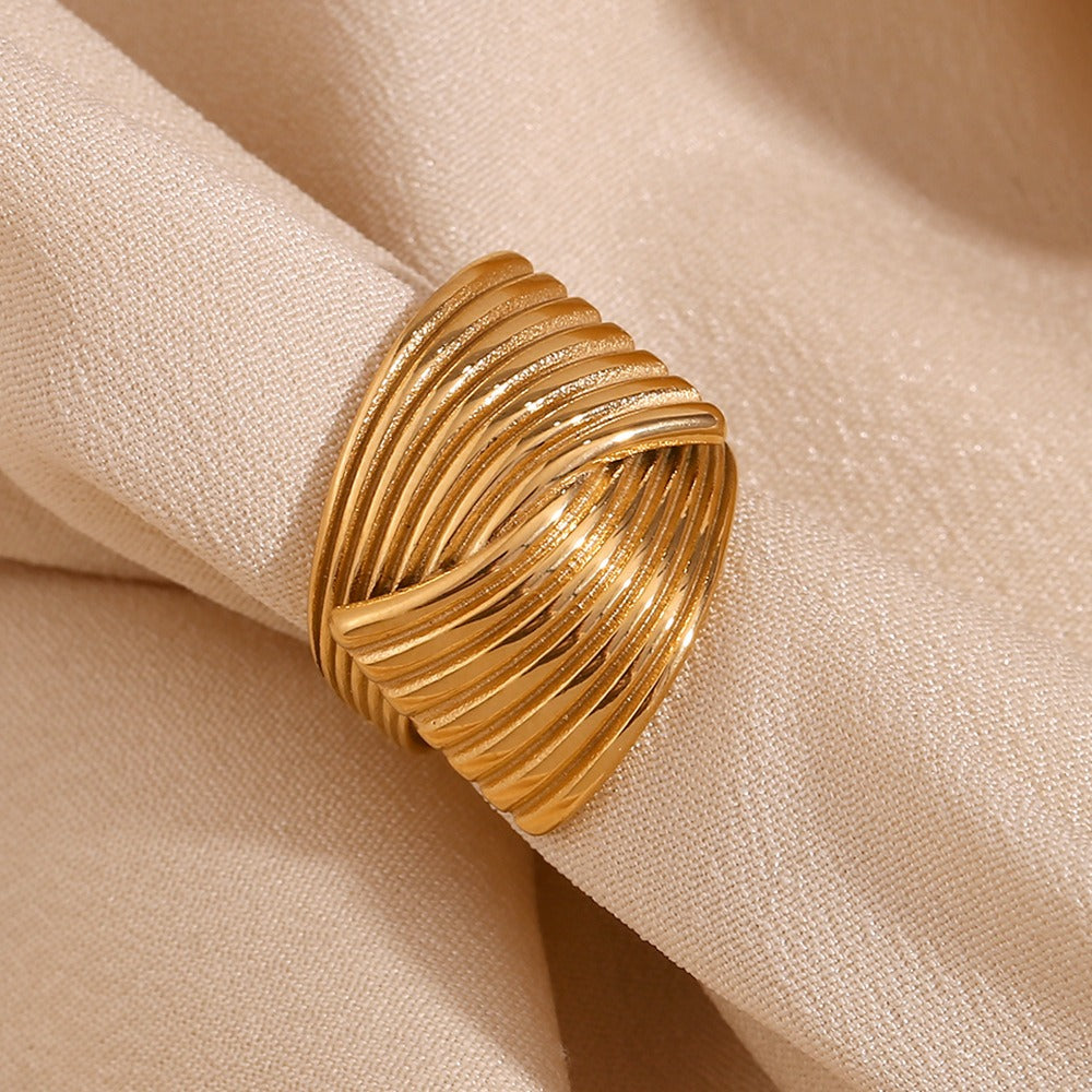Bague artisanale géométrique rétro