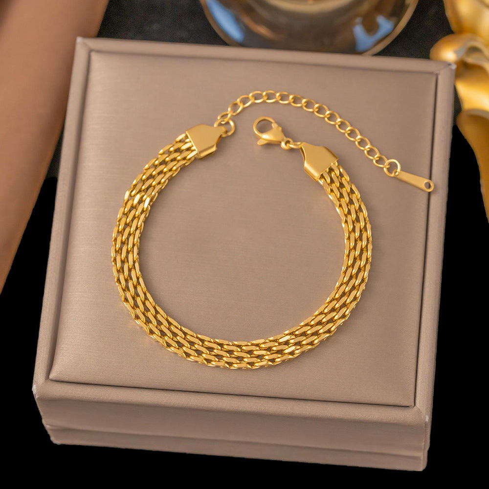 Bracelet tressé, acier titane