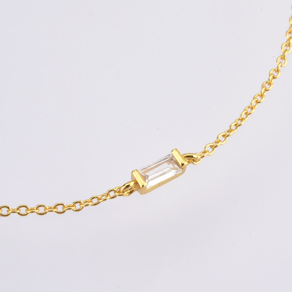 Bracelet ajustable zircon, argent 925