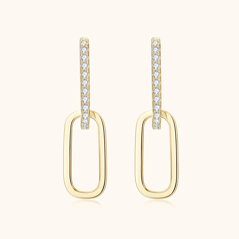 Boucles d'oreilles moissanite, argent massif 925