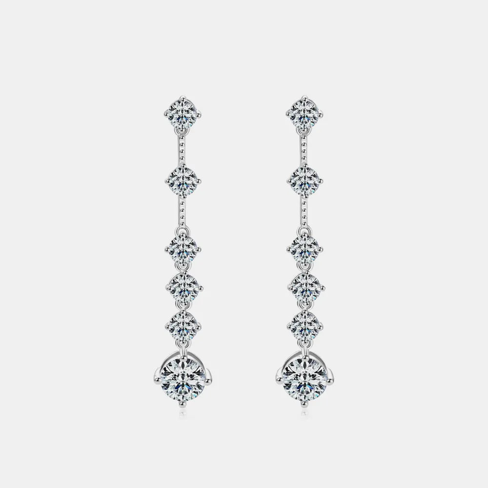 Boucles d'oreilles moissanite 4 carats, style élégant