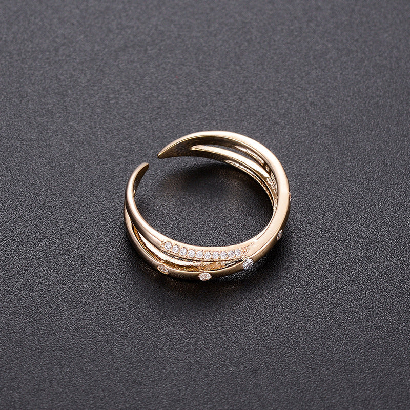 Bague ronde rétro, design épuré