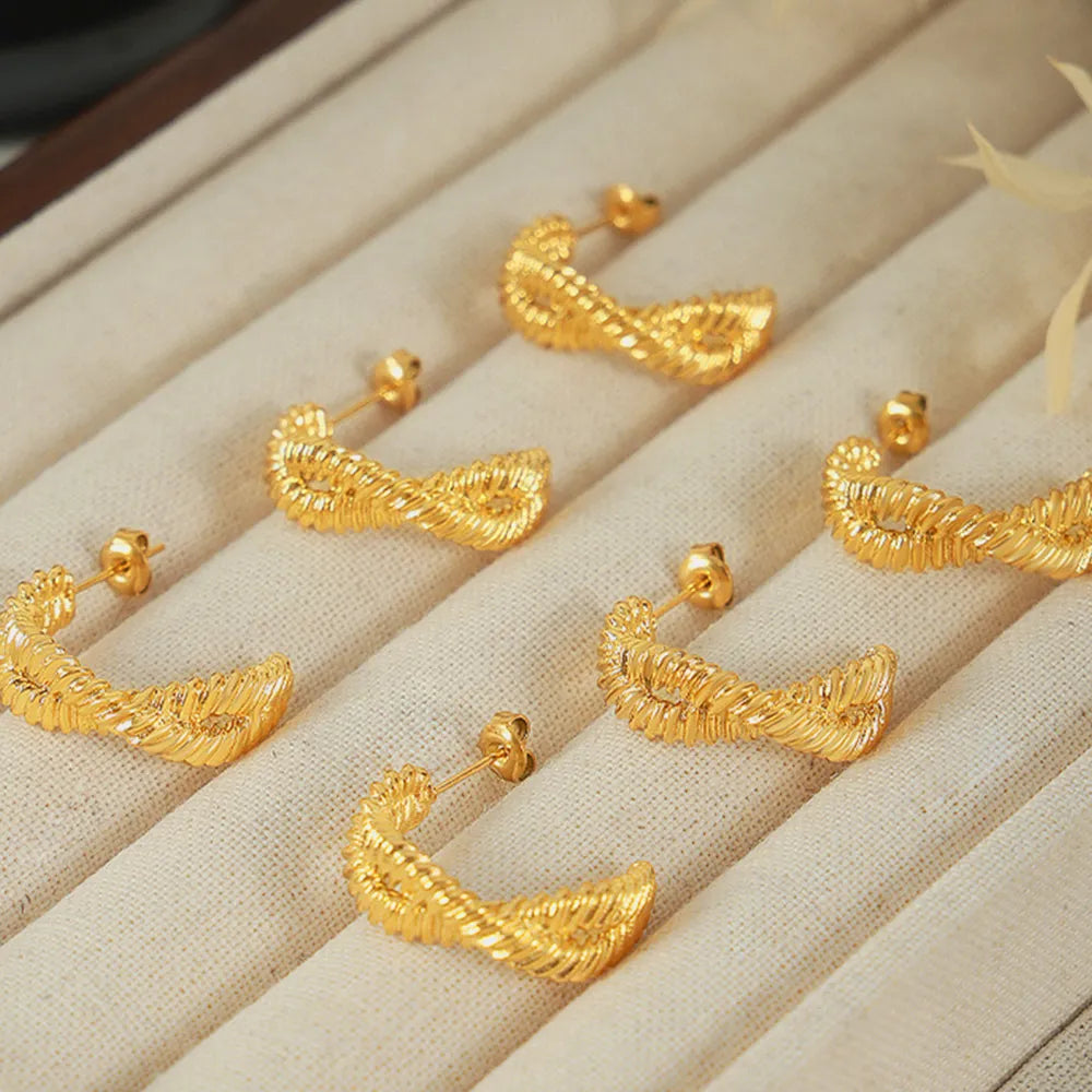 Puces d'oreilles géométriques, acier titane
