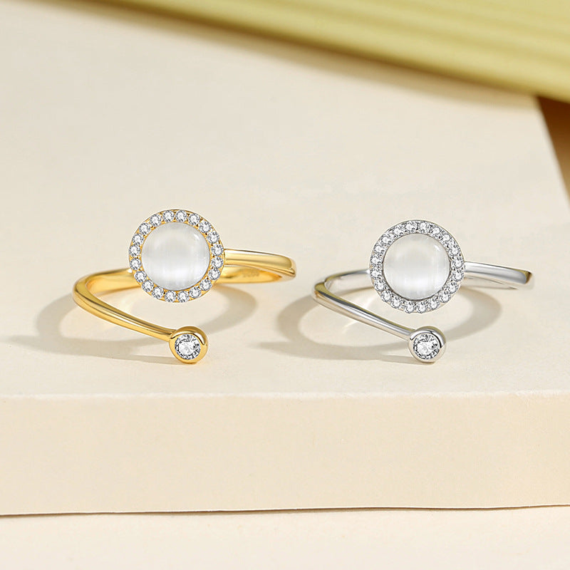 Bague ronde géométrique élégante
