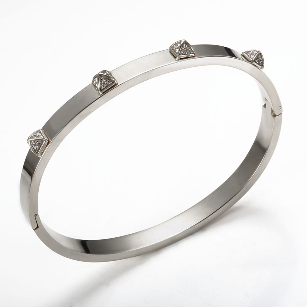 Bracelet rivets pointus, or rose