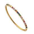Bracelet gros zircon coloré, cuivre