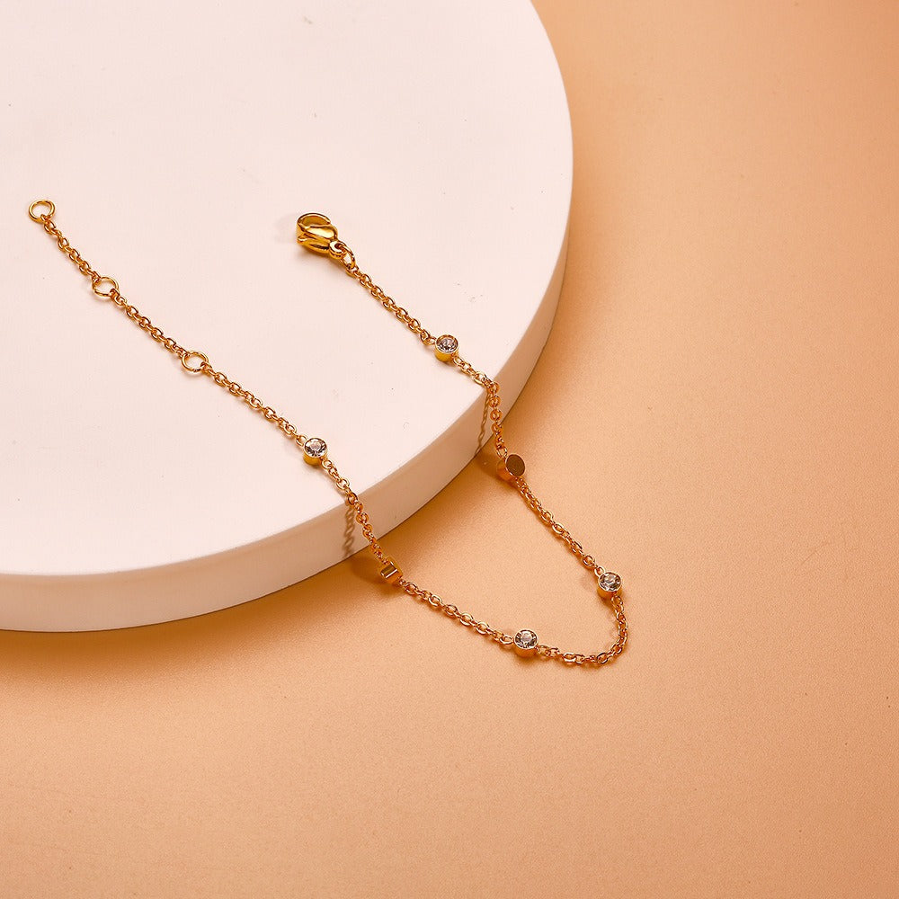 Bracelet zircon, acier inoxydable