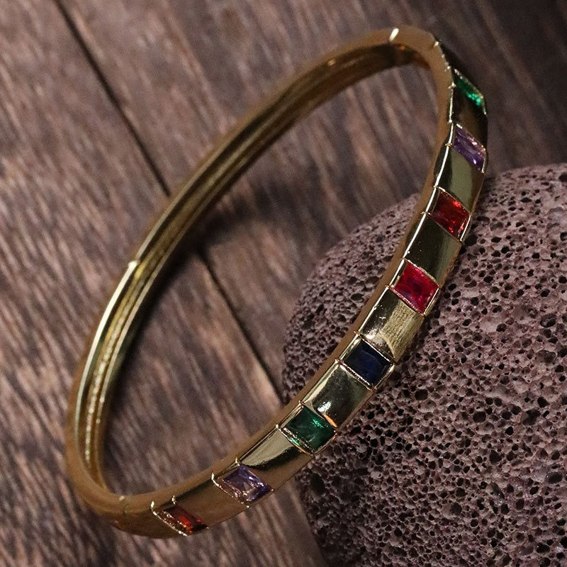 Bracelet géométrique zircon