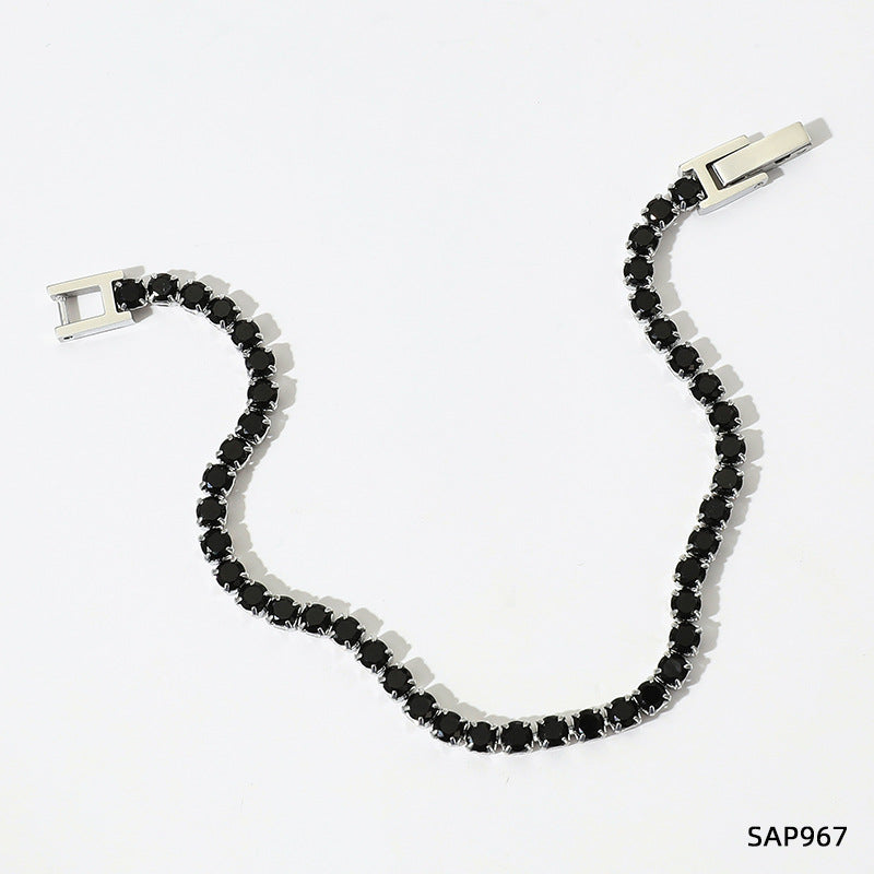 Bracelet chaîne tennis zircon, plaqué or 18 carats