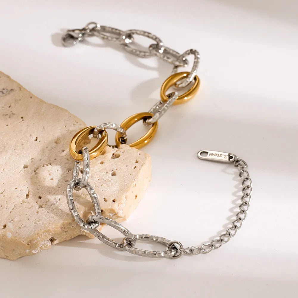 Bracelet plaqué or 18 carats, acier inoxydable