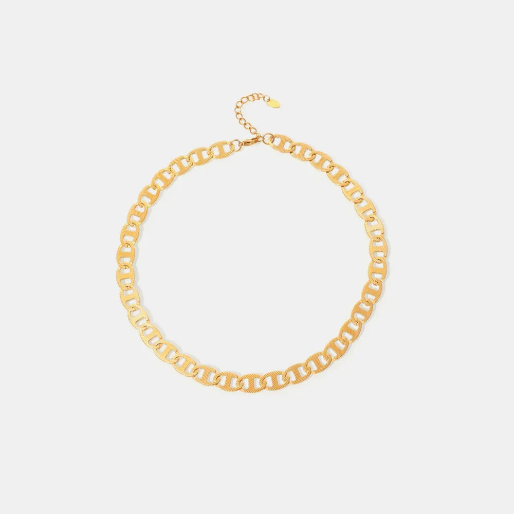 Collier plaqué or, acier titane