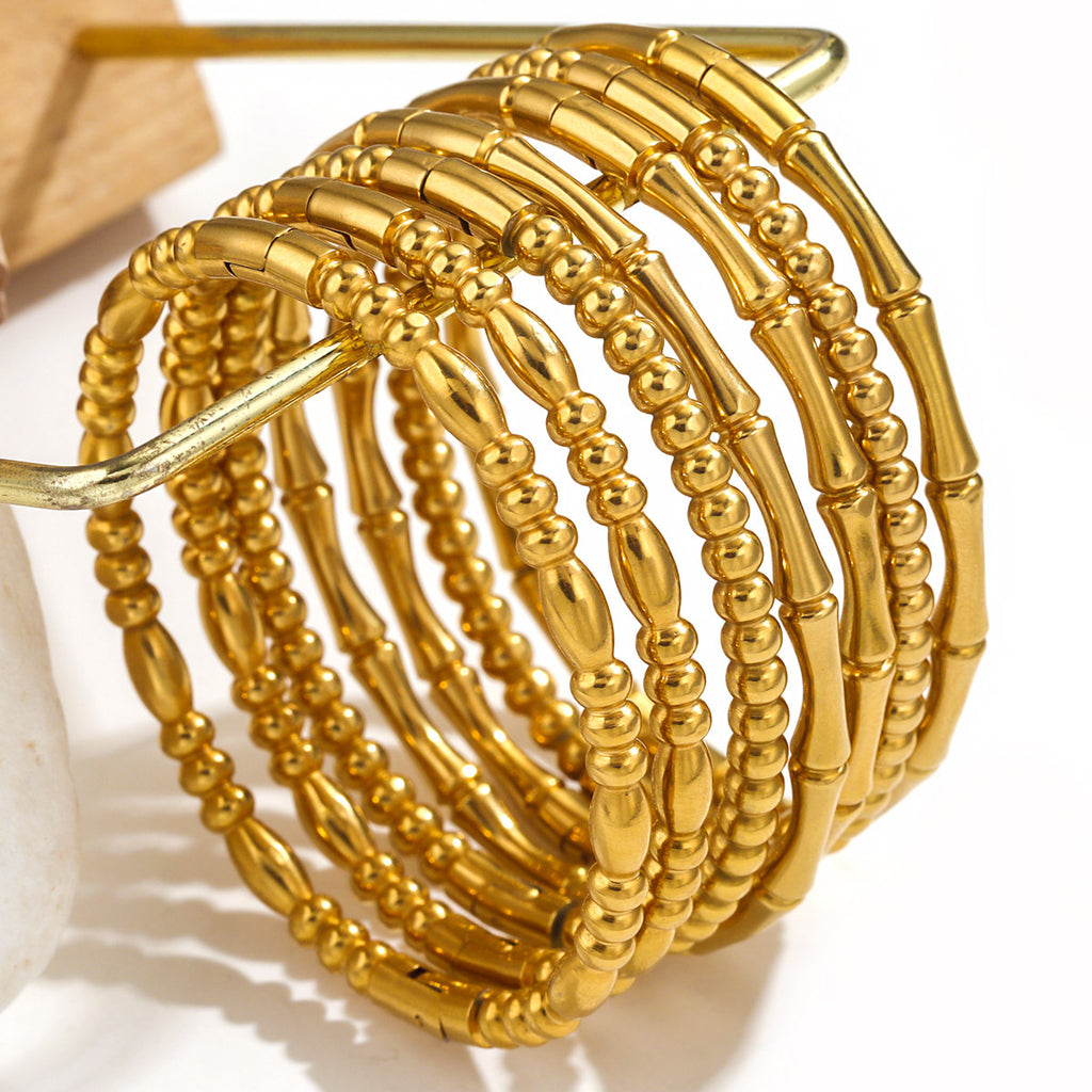 Bracelet bambou, acier titane