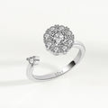 Bague ouverte rotative porte-bonheur, argent 925