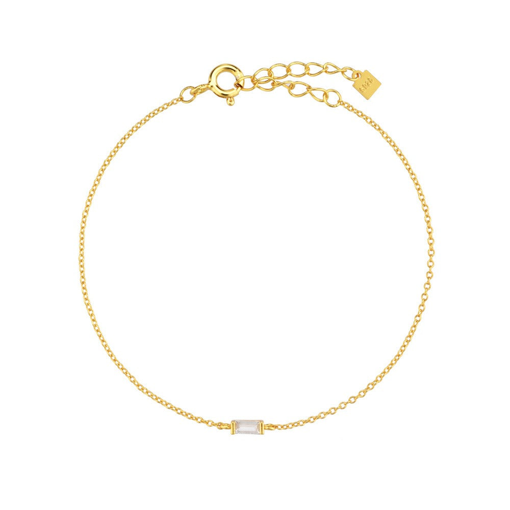 Bracelet ajustable zircon, argent 925