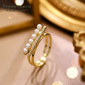 Bague dorée forme originale, style gothique