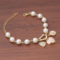 Bracelet perles cœur et fleur, cristal
