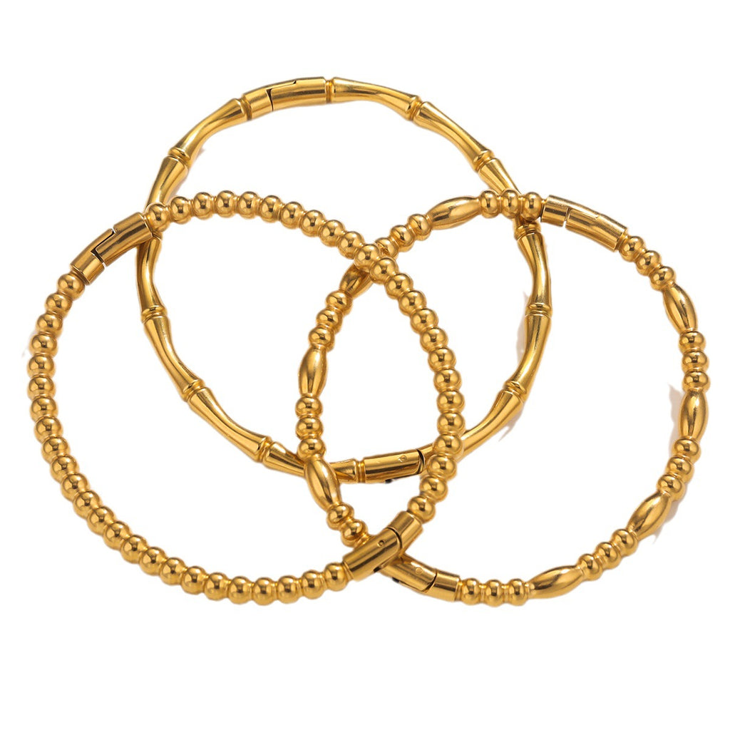 Bracelet bambou, acier titane