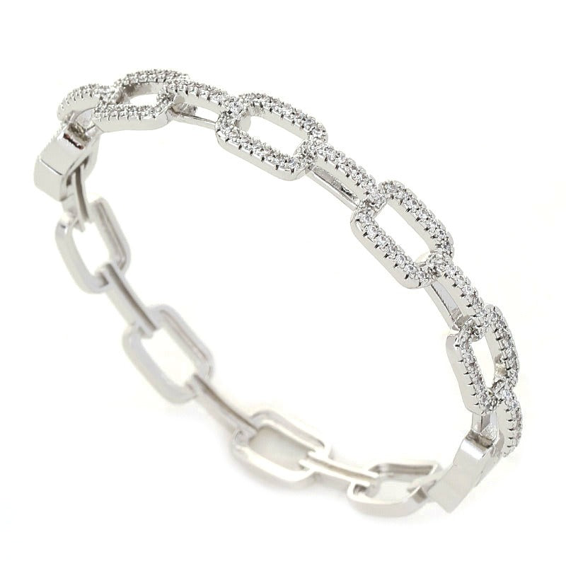 Bracelet chaîne plaqué platine, cuivre