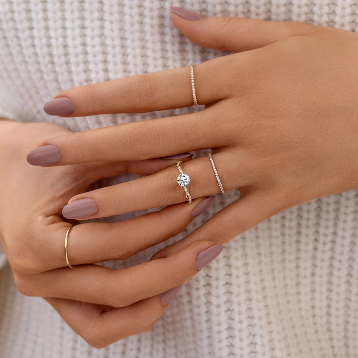 Bague vague tressée zircon, argent 925