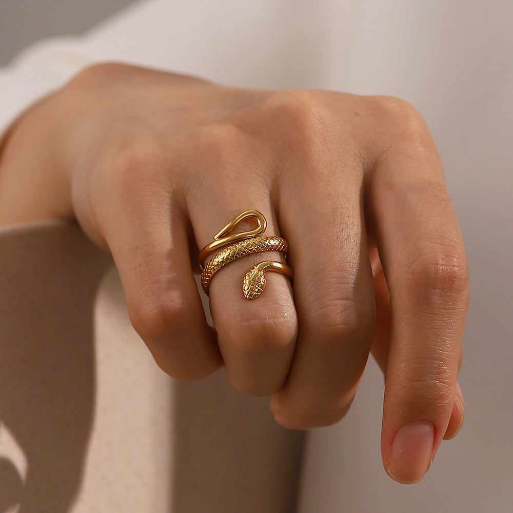 Bague serpent rétro, style élégant