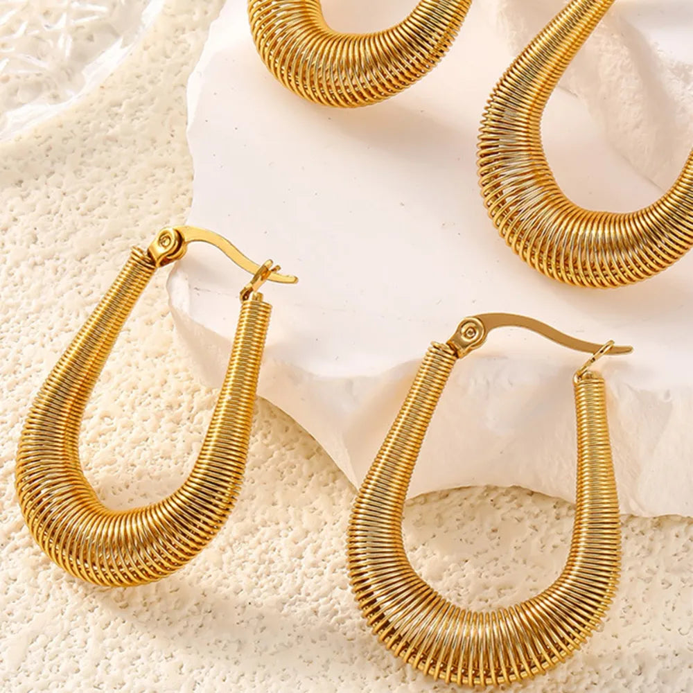 Boucles d'oreilles en U, acier titane