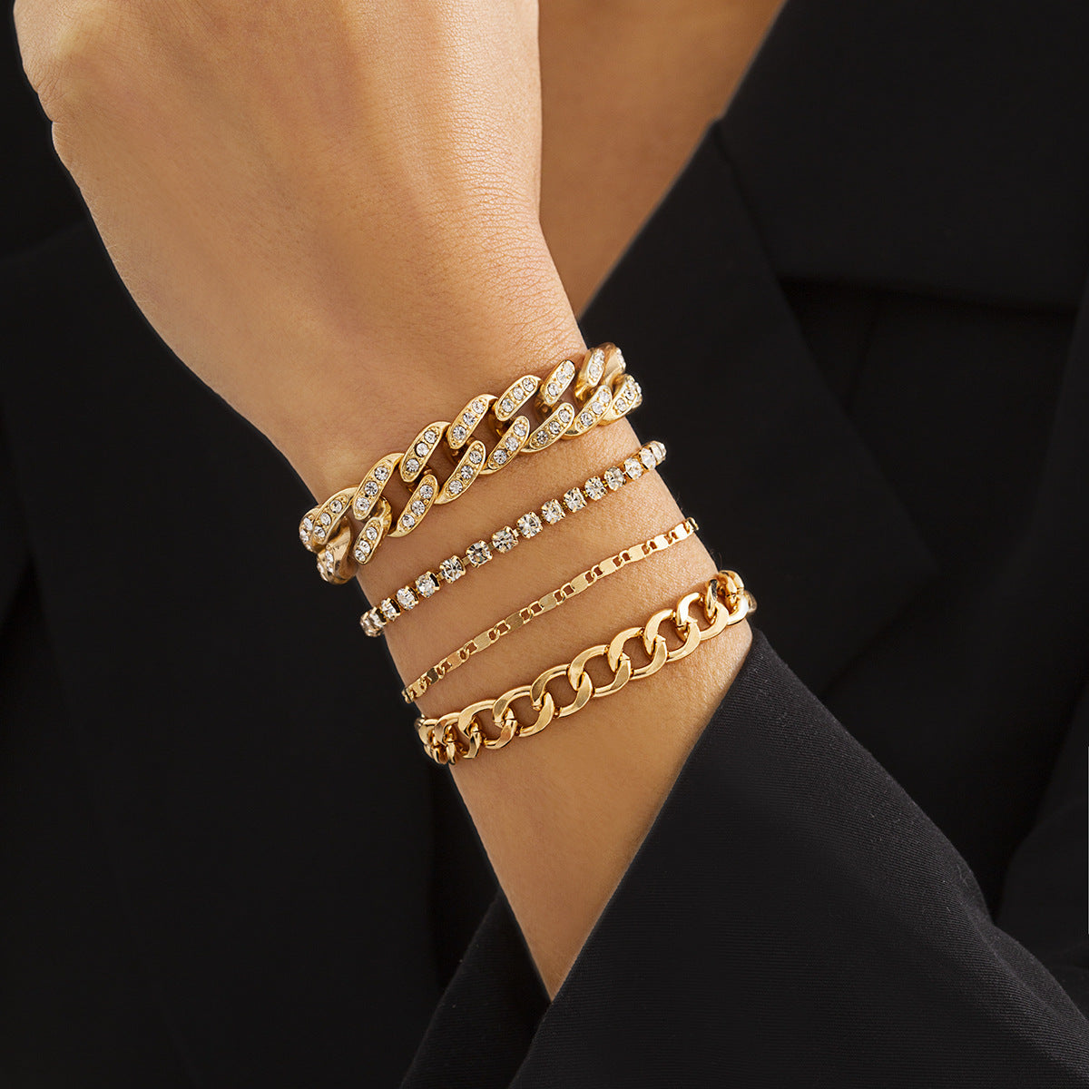 Bracelet chaîne serpent rétro, simple