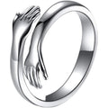 Bague de couple ajustable, argent