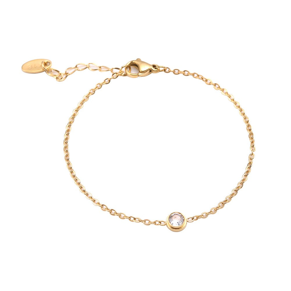 Bracelet zircon, acier inoxydable