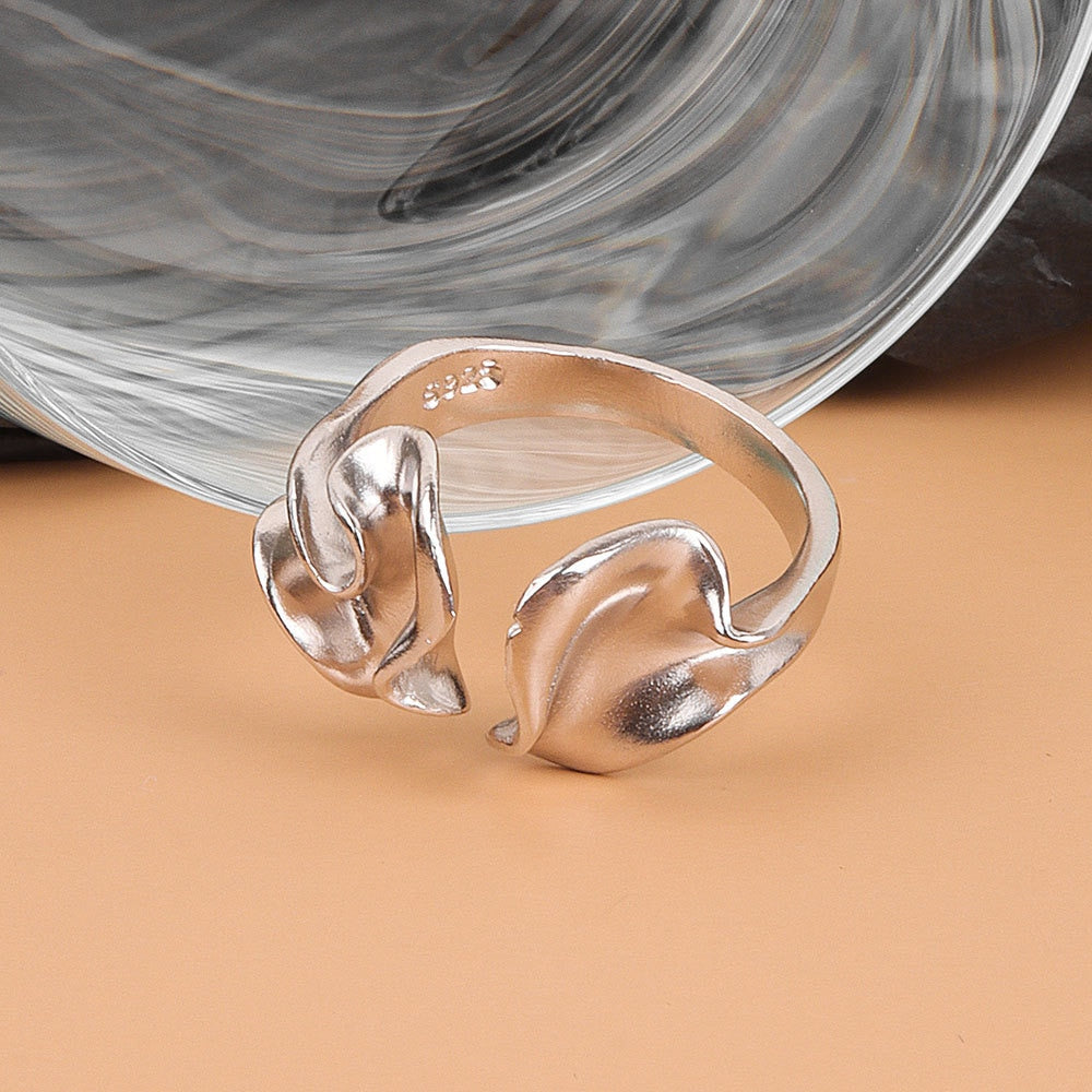 Bague texturée vagues, style vintage