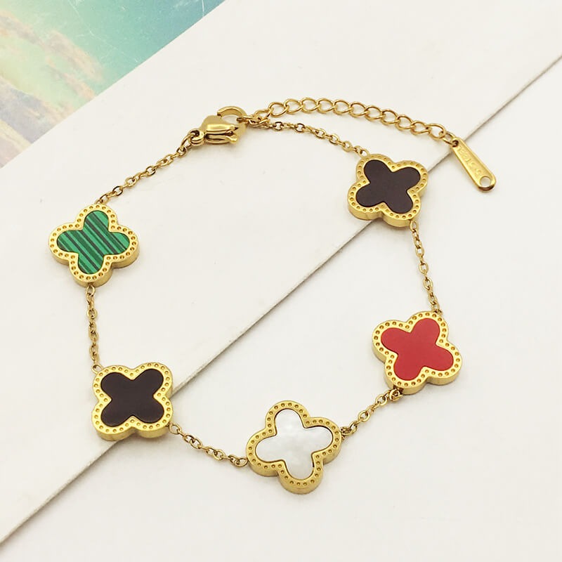 Bracelet trèfle porte-bonheur
