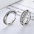 Bague de couple à pois et perles, argent 925
