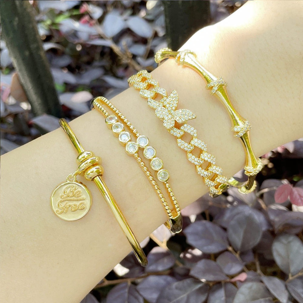 Bracelet papillon zircon