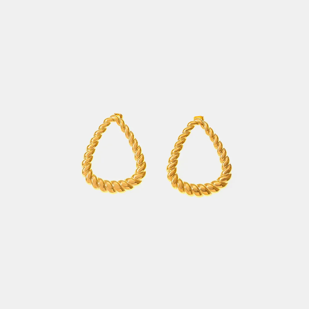 Boucles d'oreilles torsadées, plaqué or 18 carats