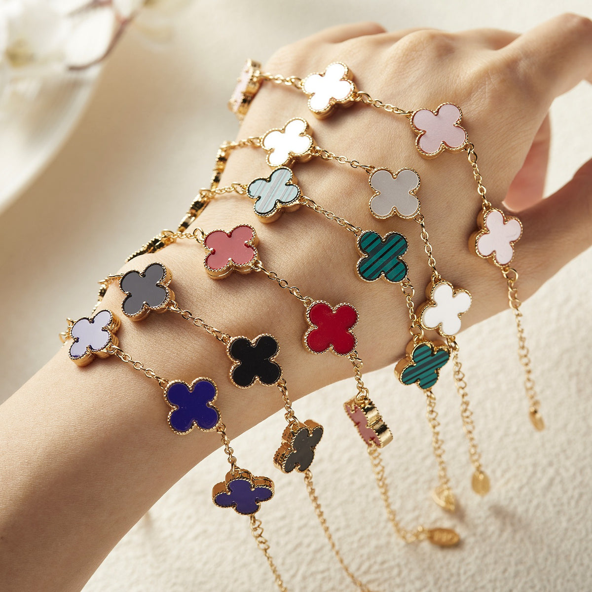 Bracelet trèfle porte-bonheur